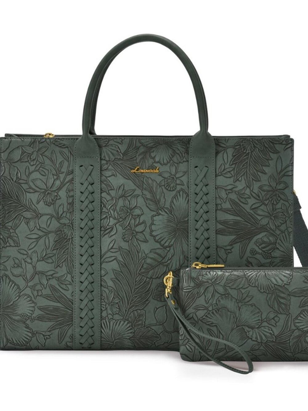 Laptop Tote Bag for Women, Vintage Leather Work Bags 17 Inch Laptop Bag